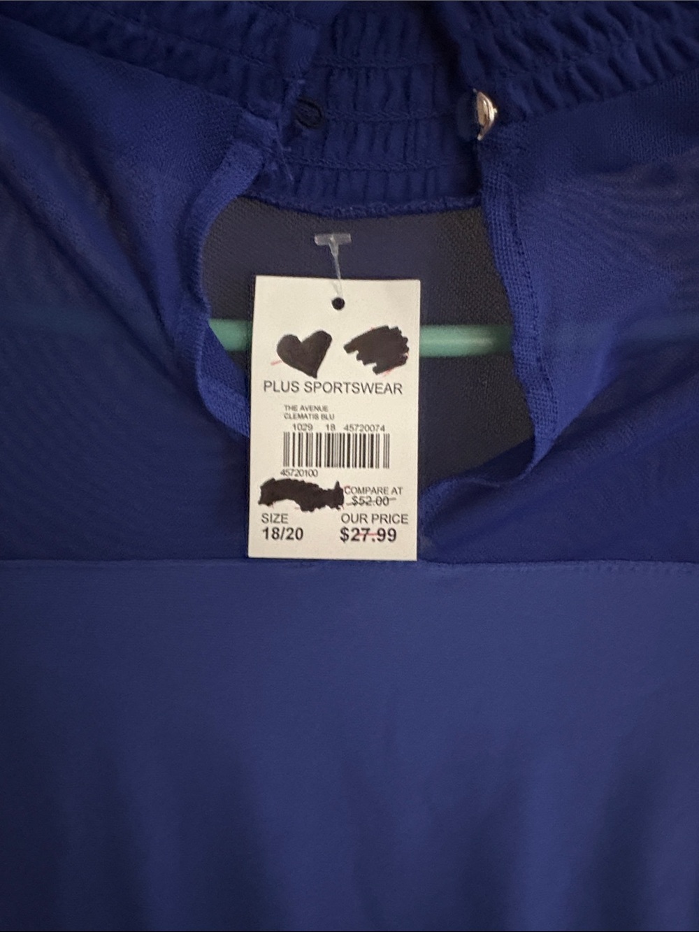 Cato Royal Blue Mesh Yoke Long-Sleeve Blouse - Picture 2 of 4